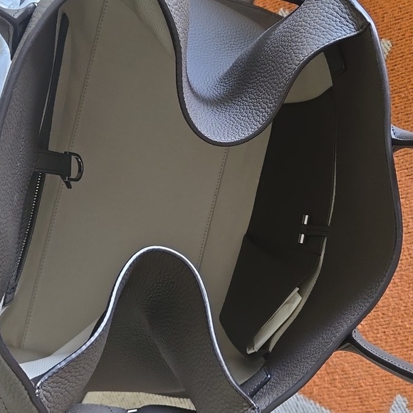 The Row Margaux 15 Grained Leather Dark Brown Authentic Rare Top Handle Tote VGC - Picture 7 of 9